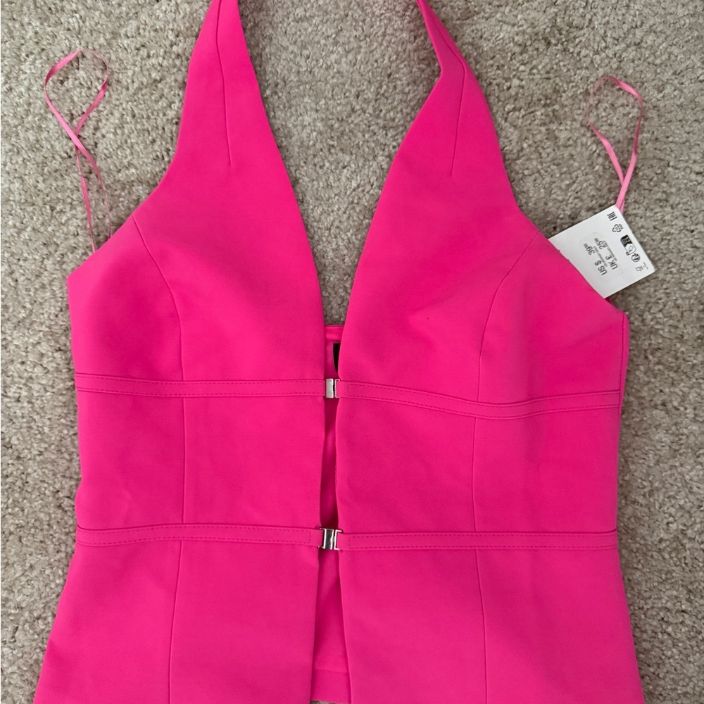 Zara Fuchsia Halter Camisole with Front Hook Closures